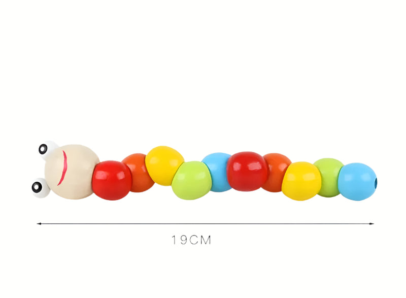 🐛 Wooden Baby Caterpillar – Fine Motor Skills Training Toy