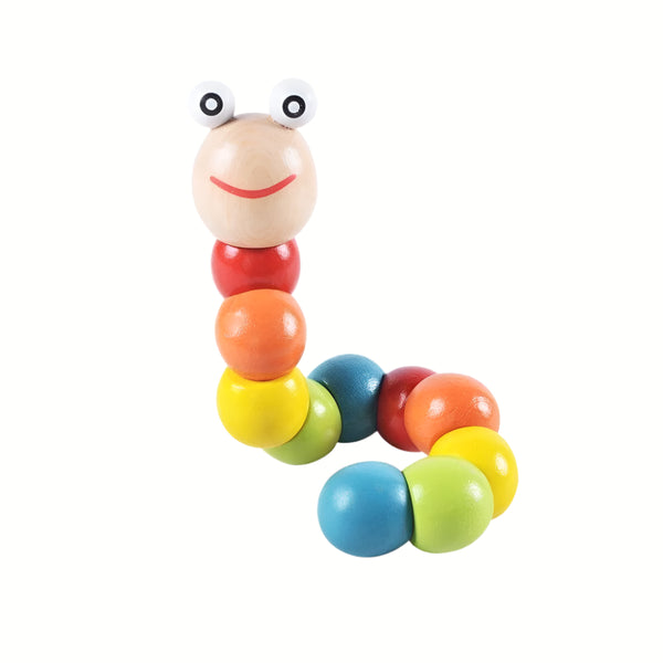 🐛 Wooden Baby Caterpillar – Fine Motor Skills Training Toy