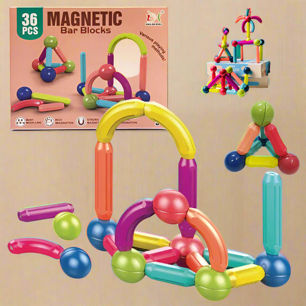 🧲 Magnetic Balls & Sticks Building Blocks – 36-Piece STEM Construction Set