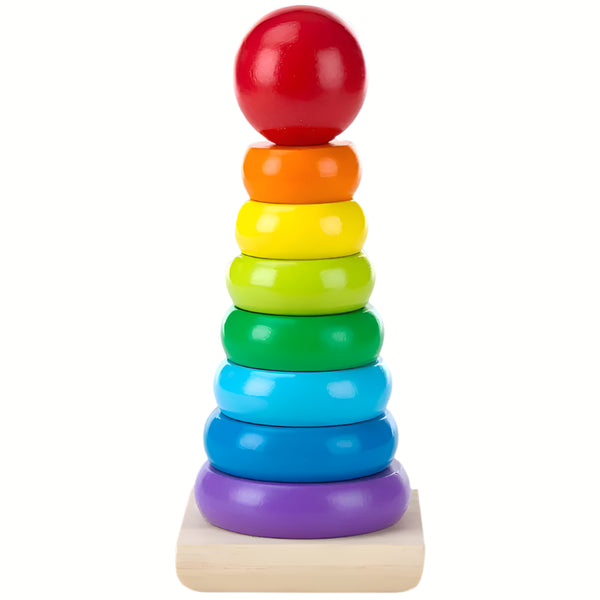 Rainbow Tower Wooden Toy– Fine Motor Skills Training Toy