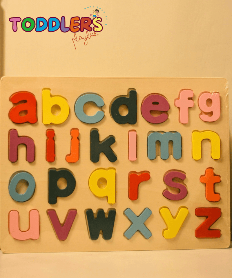 🧠 Educational Wooden Puzzle Set – Capital & Small Letters + Numbers + Arabic Letters